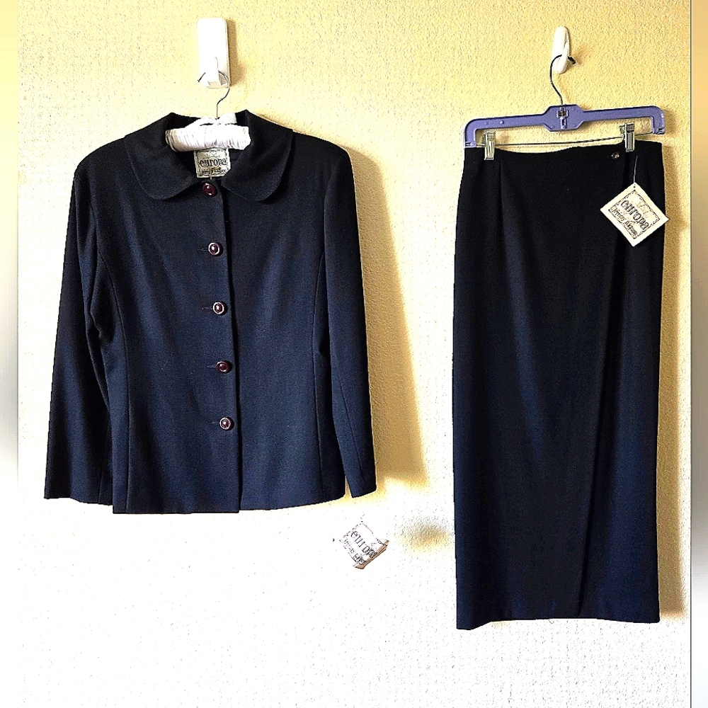 Vintage 90's 2pc Black Europa Suit Medium